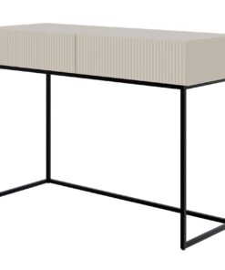 Makeup Tisch Selsey Veldio - Graubeige Beine, 110 cm Breit, Mit 2 Schubladen für Die Frisieren und Schminken | Selsey S