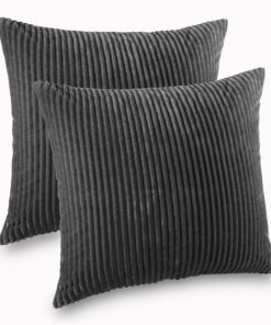 2er Set Kissenbezug im Doppelpack Cashmer Touch Fleece, Grau - Sofakissen & Kopfkissenbezug für Wohnzimmer und Schlafzim