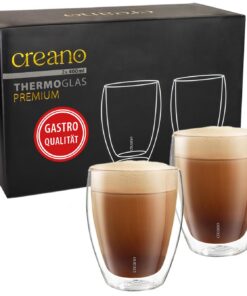 Creano PREMIUM doppelwandige Trinkgläser 400ml - 2er Set - 100% Spülmaschinenfest Gastronomie Qualität