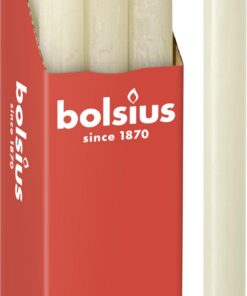 Bolsius Rustik Stabkerzen, Elfenbein, 9 Stück, 13 Stunden Brenndauer