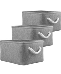 Mangatapuésbewahrungsboxen aus Stoff - für Home-Office-Schule (3er-Pack, Grau, Klein) Mangata Aufbewahrungsboxen aus S