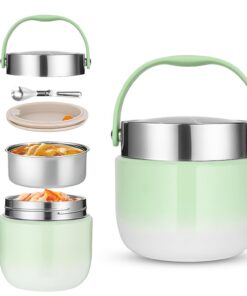 Thermoschüssel 1200ml Grün für Thermobehälter Mittagessen und Snacks