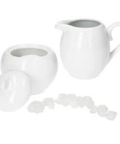 MamboCat Tommy Milchkännchen & Zuckerdose I Weißes Porzellan I Elegantes Kaffee-Zubehör