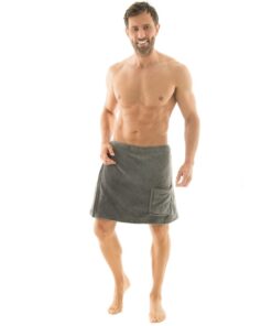 CelinaTex Saunakilt Herren S/M grau Mikrofaser Sauna