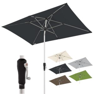 Doppler Sonnenschirm für den Garten SL-AZ Auto Tilt UV-Schutz 80+ Kurbelschirm Aluminium Regelbar 220x140 cm Regenabweis