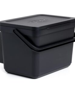 TATAY Biomülleimer Küche 6L | 100 % recyceltes Material Schwarz | Kompaktes und funktionales Design für die Küche | Smar