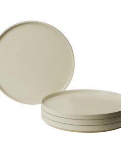 MIAMIO - 4er Keramik Geschirr Set für 4 Personen | Sierra Kollektion | Spülmaschinen- und Mikrowellenfest | Beige Matt |