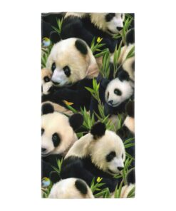 EdWal Badetuch Süßiger Panda-Aufdruck - Leicht, Feuchtigkeitsabsorbierend und Schnell Trocknend - 30 x 61 cm oder 35 x 7