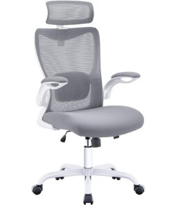 ACMELIFE Bürostuhl Ergonomisch Schreibtischstuhl für Chefsessel mit Kopfstütze und Wippfunktion 150kg Hochwertiger Graue