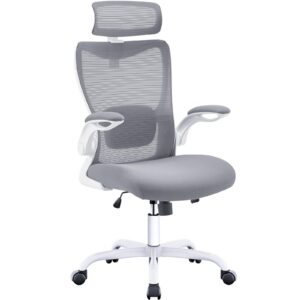 ACMELIFE Bürostuhl Ergonomisch Schreibtischstuhl für Chefsessel mit Kopfstütze und Wippfunktion 150kg Hochwertiger Graue
