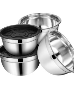 TOPPERFUN Spülmaschinenfestes 4 Stück Teiliges Rührschüssel Set Große Kapazität Backen Kochen Küchenvorbereitung Vielsei