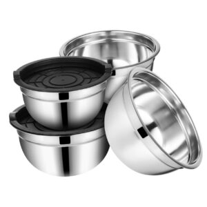 TOPPERFUN Spülmaschinenfestes 4 Stück Teiliges Rührschüssel Set Große Kapazität Backen Kochen Küchenvorbereitung Vielsei