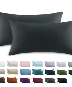 Kissenbezug 40x80cm - Weichmicrofaserbezug mit Reißverschluss - Anthrazit OEKO-TEX
