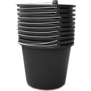 Kistenberg 10x Baueimer 5 Liter | Robust aus Kunststoff mit Skala und komfortabler Griff | ideal für Bauarbeiter und Hei