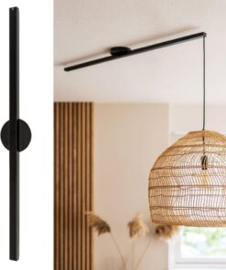 Lightswing® Matt Schwarz Aufhängesystem 90 cm - Beweg deine Hängeleuchte Mühelos - Einfache Installation - Hängelampe Es