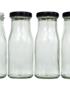 hocz Glasflaschen Set Schwarz Schraubverschluss | 24er Set 150 ml | Ideal für eigenes Öl Schnaps & Likör