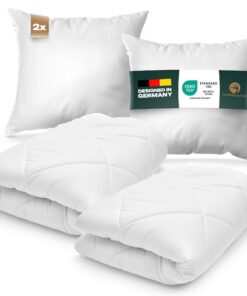 4-Jahreszeiten Bettenset Oeko-TEX für Allergikergeeignete - 135x200 cm 4er Pack - Sommerdecke & Winterdecke & Ganzjahres