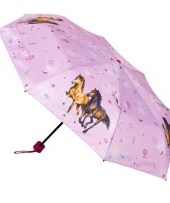 Die Spiegelburg - Taschenschirm - Pferdefreunde - Sommerschiffahrt - praktischer Schirm - Polyester - 55 cm eingefahren