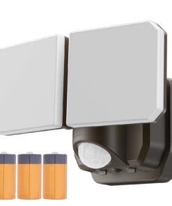 Batteriebetriebene Außenlampe mit Bewegungsmelder, helle Helligkeit für Innenausennaum | 5000K Farbtemperatur, 1000LM L