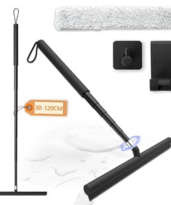 Duschabzieher Long Handle 120cm Teleskopstange Wasserschieber Fensterreiniger Schwarze Version