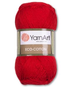 Frida's Wollhaus YarnArt 100 g Eco-Cotton für Häkeln | Baumwolle Garn mit 20 Farben (769 | Rot | 8681338515705) Frida'