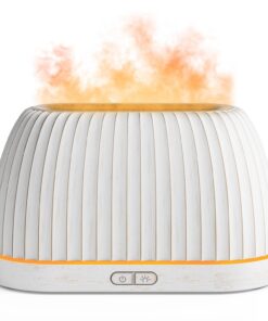 Aulic ätherisches Öl Diffuser Flammeneffekt 7-Farbe LED & Auto-Shut-Out für Zuhause 120ml - Weiß