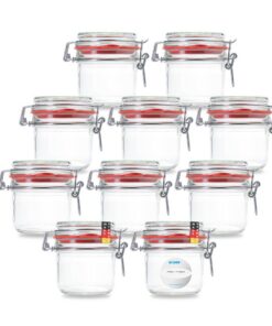 Flaschenbauer Drahtbügel-Gläser 10er-Set 255ml - Made in Germany Fermentier- & Einmachgläser mit Etiketten