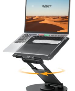 NULAXY Ausziehbare Laptop Ständer - 360 Drehbar - Höhenverstellbar bis 20" - Kompatibel mit allen MacBooks 10"-17" - Sch