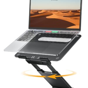 NULAXY Ausziehbare Laptop Ständer - 360 Drehbar - Höhenverstellbar bis 20" - Kompatibel mit allen MacBooks 10"-17" - Sch