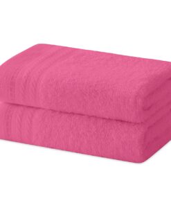Degrees Home - Set mit 2 Bidet-Handtüchern und Badetüchern, 100 % Baumwolle, 480 g/m², 30 x 50 cm - Rosa