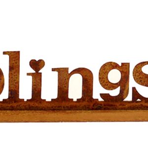 Dekofigur Lieblingsplatz Schriftzug L:64 cm auf Platte - Garten Deko, Tisch Deko, Rost Design