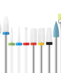 -professioneller Nagelfrässer Aufsätze SPTHTHHPY 10 Stück Keramik Fräser Bits für Gelnägel Entfernen Gel Acryl Nagelhaut