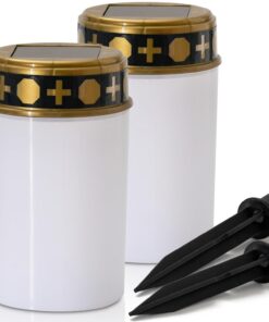 Homemory Solar LED Grablicht - Wasserabweisend für den Garten - Belichtung durch Bewegungserkennung - Dauerhafte Batteri