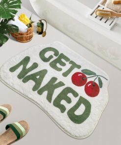 SHIYUE Get Naked Badematte Kirschrot - weich, saugfähig und adrett für dein Bett - perfekt als Geschenkoption - Mikrofas