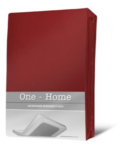 One-Home Rot Microfaser Spannbettlaken 90x200 cm - 100x200 cm