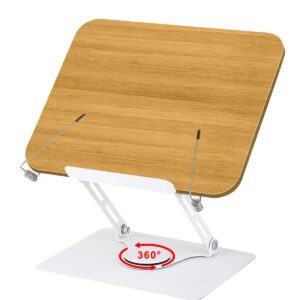 Zolele Verstellbarer Leseständer Holz 360° Drehbar für Büro Küche Schule (02) Zolele Tragbarer Leseständer Holz Verste