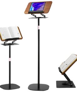 Höhenverstellbarer Leseständer 91-159cm - Dual-Use Boden- und Tisch-leseständer, 360°-Rotation, Metalles Design,Elastisc