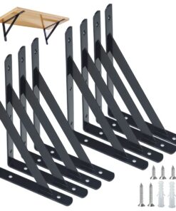 Schwerlast-Träger Regalhalterungen Schwarz 8 Stück für Winkel Regale Metall Schraubbefestigung Eisen