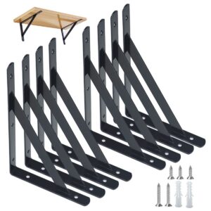 Schwerlast-Träger Regalhalterungen Schwarz 8 Stück für Winkel Regale Metall Schraubbefestigung Eisen