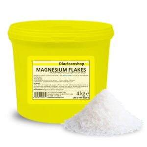 Magnesium Flakes aus dem Toten Meer – 100% Naturprodukt 4kg – Für Magnesium Öl, Spray, Fußbad und Vollbad – Naturliches