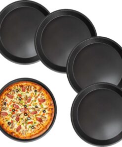 Pizzablech 4er-Set Rund Ø16cm Antihaftbeschichtet für Pizza & Flammkuchen - ideal für familiale Feiern - 4 Pizzaformen C