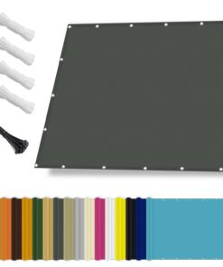 Sonnensegel wasserdicht rechteckig mit Ösen – 95% UV-Schutz & windfest, 100% reißfestes Polyester, 1×2 m Dunkelgrau