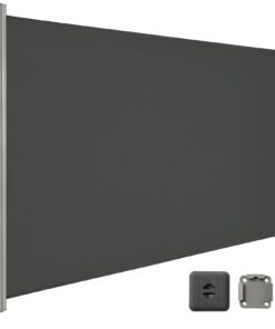 Sitzende Seitenmarkise LARMNEE, ausziehbar, 180 x 450 cm, Sichtschutz, Sonnenschutz, Blickdicht, für Balkon, Terrasse, G