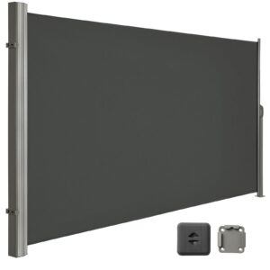 Sitzende Seitenmarkise LARMNEE, ausziehbar, 180 x 450 cm, Sichtschutz, Sonnenschutz, Blickdicht, für Balkon, Terrasse, G