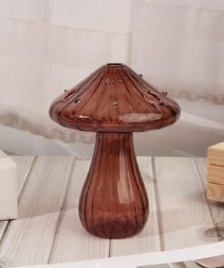 Glasseam Pilz-Blumenvase - Schicke Farbige Glasvasen für Tischdekoration im Esszimmer & Küche