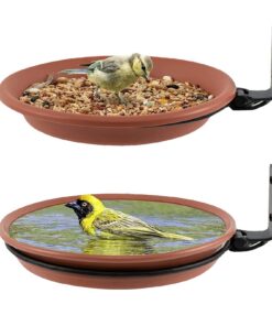 2 Stücke Vogelfutterspender Und Anlocken Von Wildvögeln (Braun) | Vogeltränken Für Den Garten Und Balkongeländer (Braun