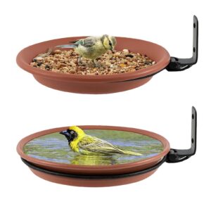 2 Stücke Vogelfutterspender Und Anlocken Von Wildvögeln (Braun) | Vogeltränken Für Den Garten Und Balkongeländer (Braun