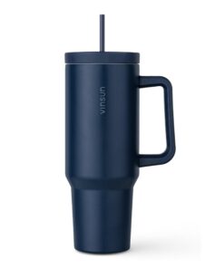 Vinsun Thermobecher 1200ml - Heiß & Kaltgetränke doppelwandig isoliert - Edelstahl - Ideal für Office und Outdoor - Stro