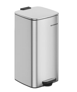SONGMICS Küchennachbar 30 Liter Tretmülleimer metallicsilber LTB593E01