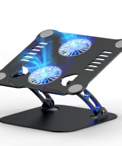 Ergonomischer Laptop Ständer Höhenverstellbar RGB Lüfter Aluminiumlegierung Belüfteter Notebook Halterung MacBook 10-17"